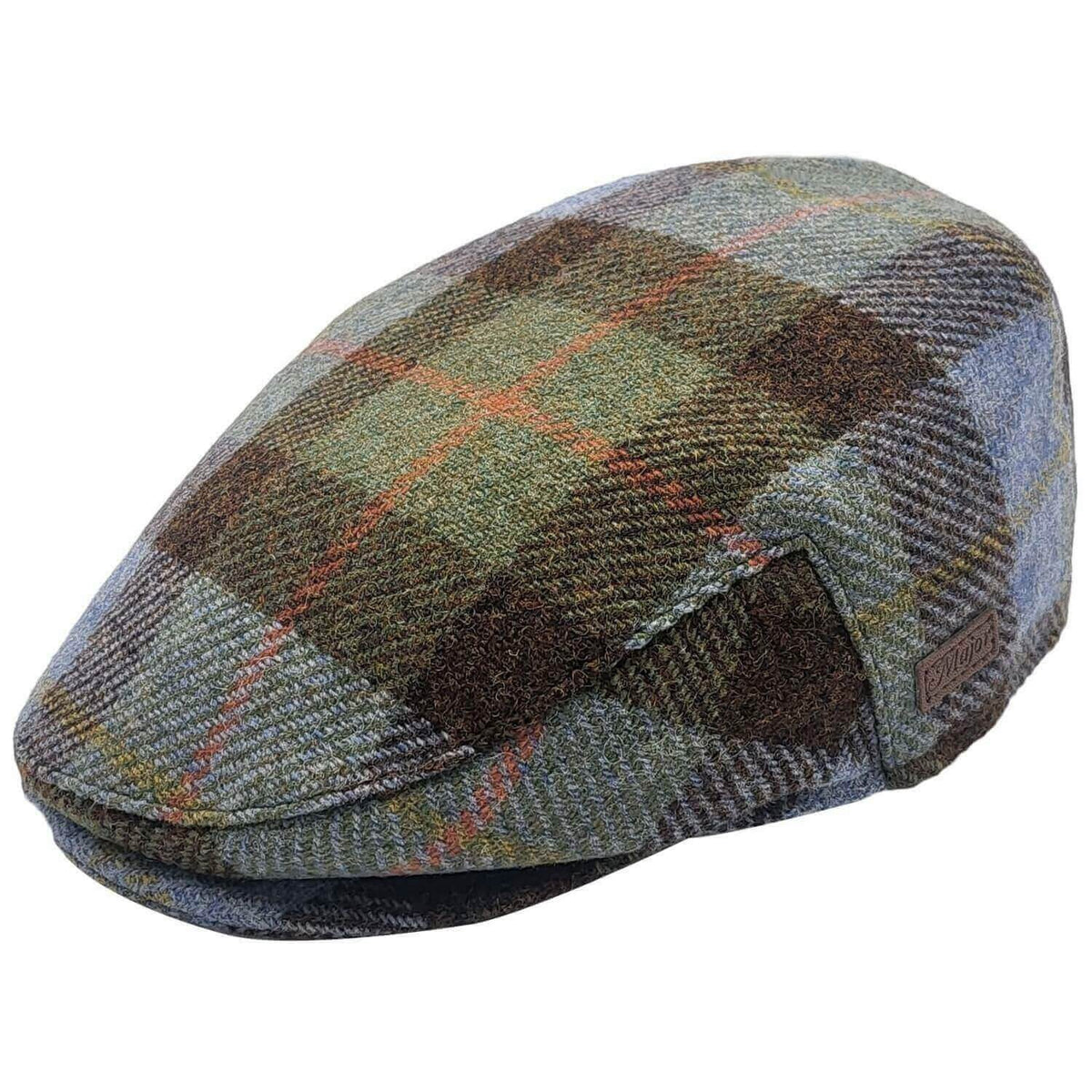 Tartan Check Flat Cap on white background