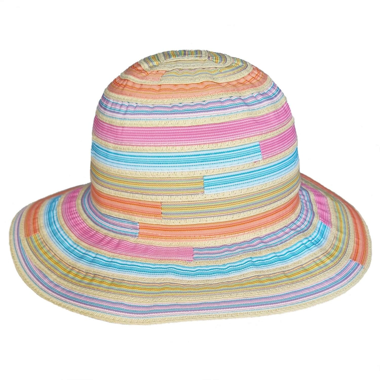 Sun Hat, Pink and Blue, Multicoloured, Wide Brim