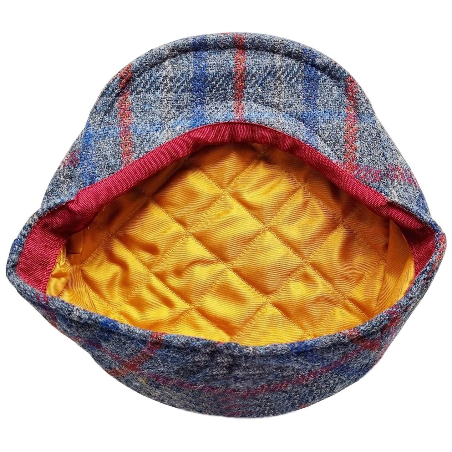 Harris Tweed Flat Cap, Grey, Lining View