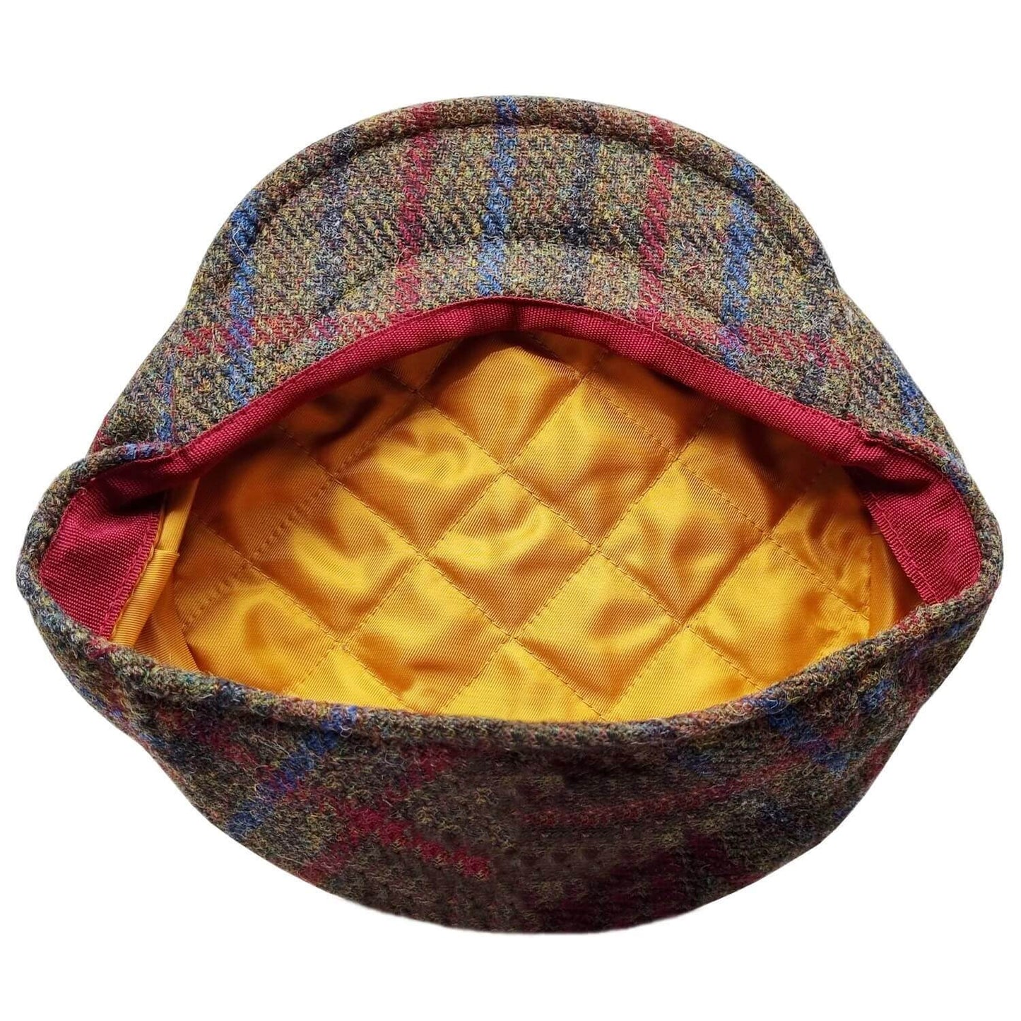Harris Tweed Flat Cap, Brown, Lining View