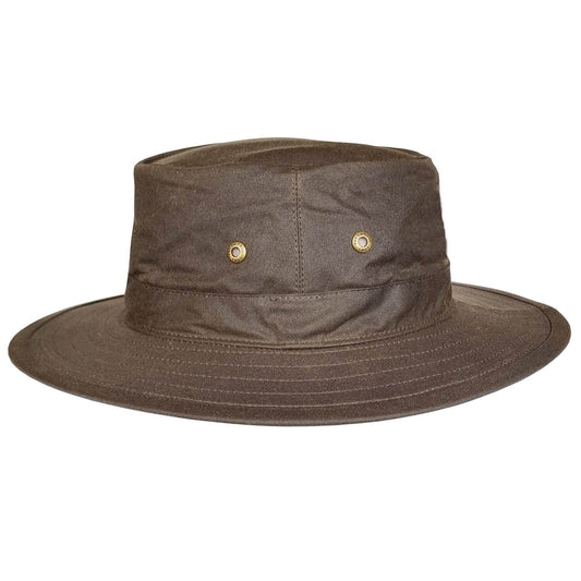 Waxed Traveller Hat, Olive Green, Sun Hats, Side View