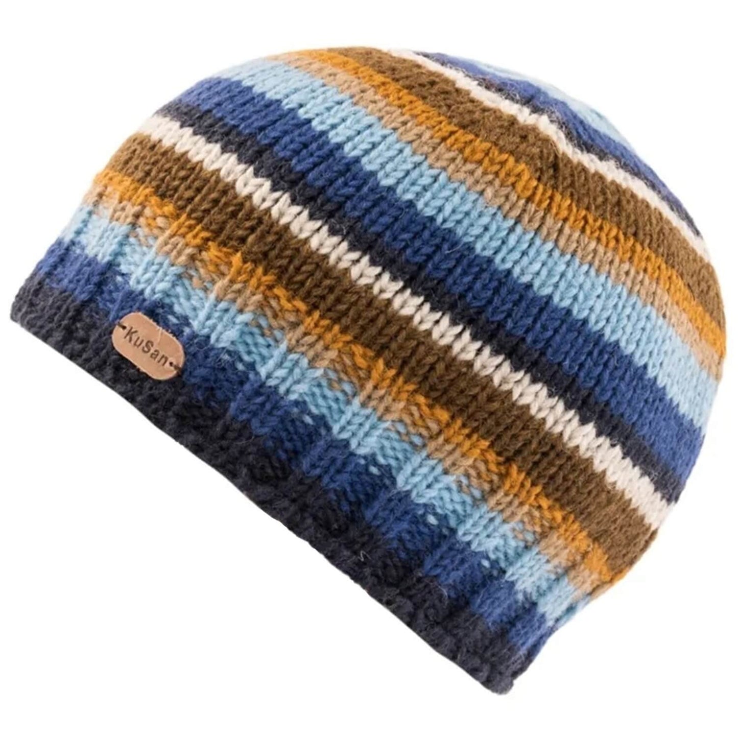 Beanie Hat, Multicoloured, Wool, Hand Knitted, KuSan