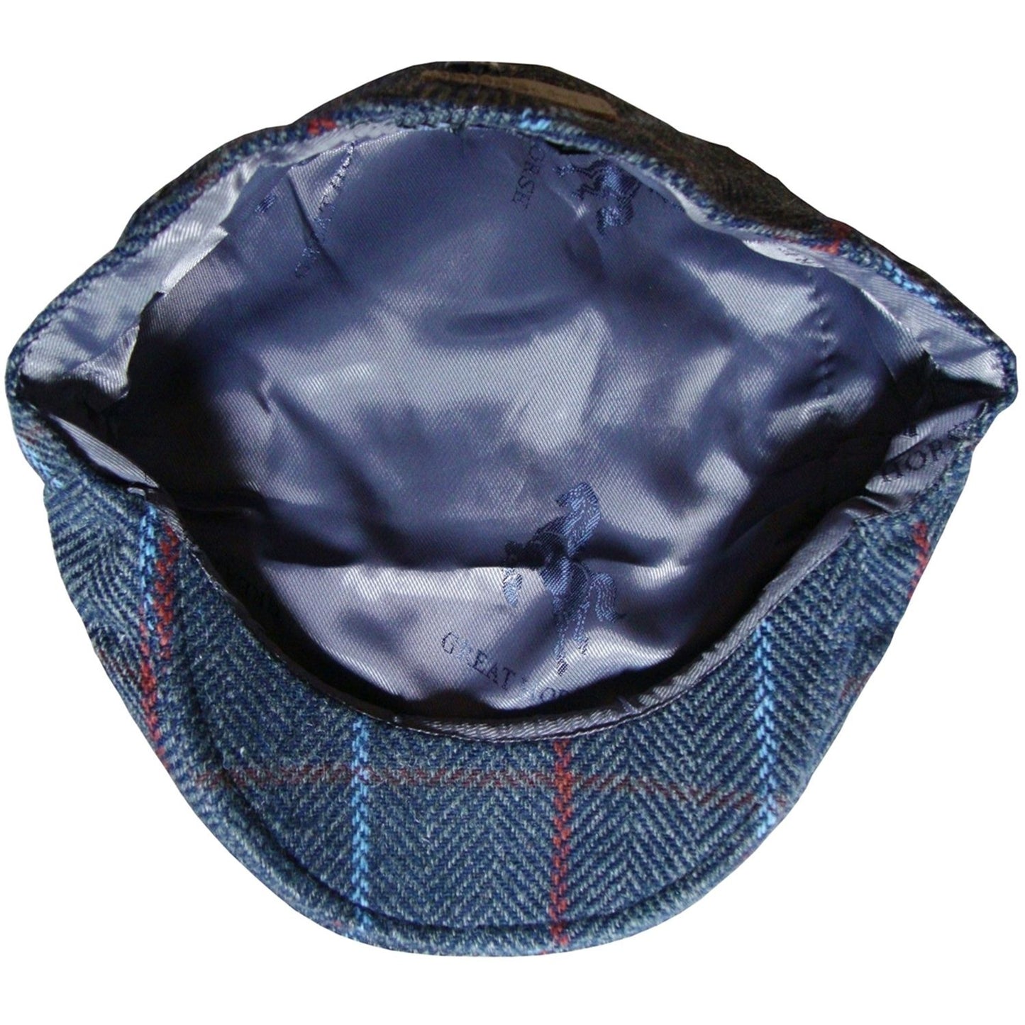 Flat Cap, Blue, Striped, Lining View