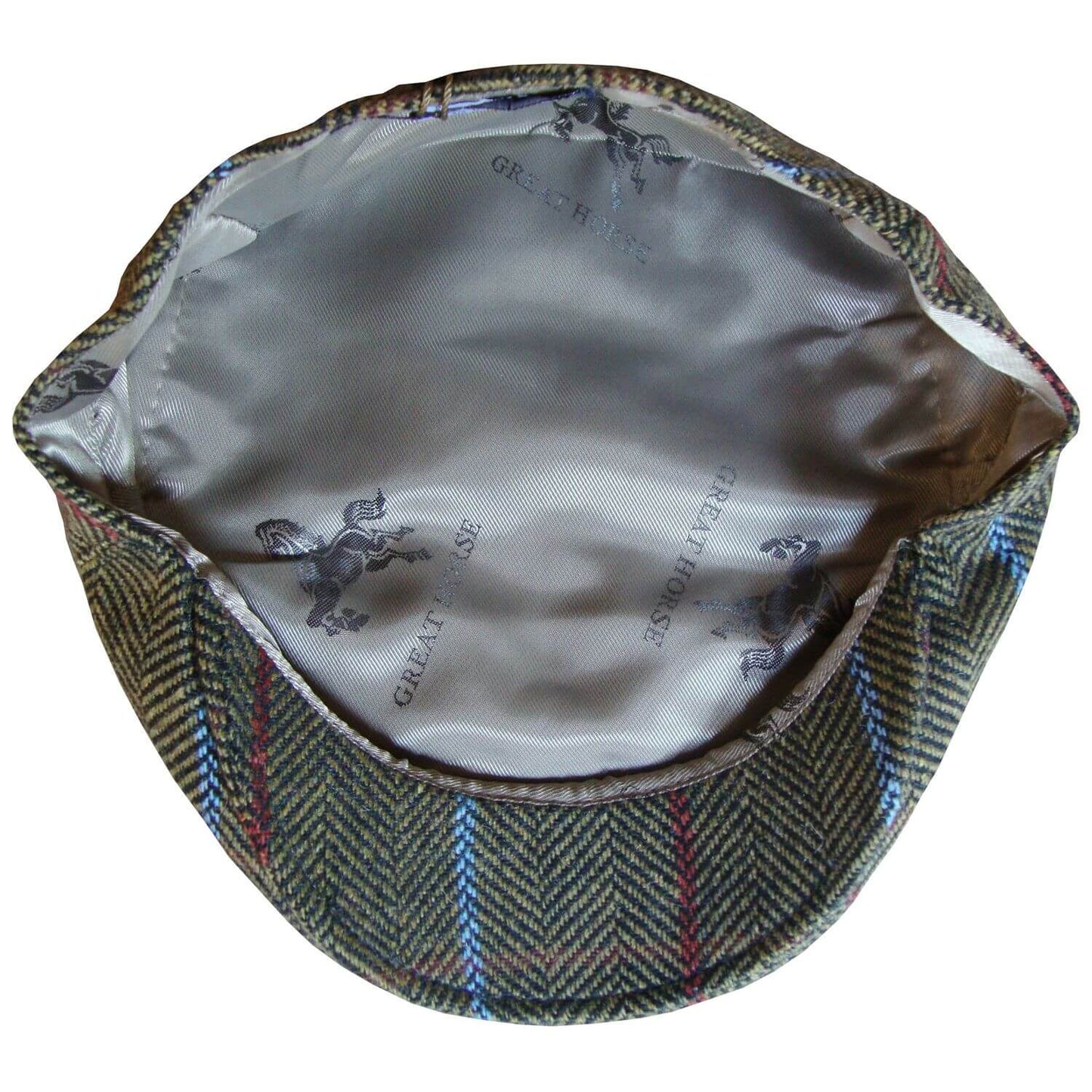 Flat Cap, Green, Striped, Lining View