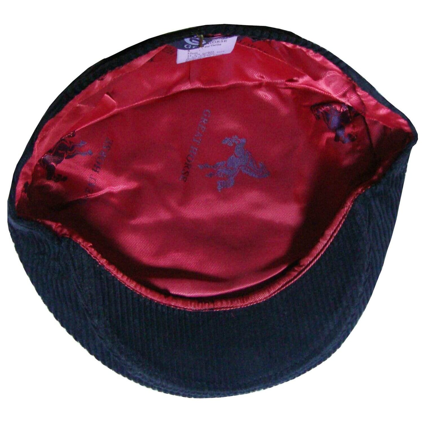 Flat Cap, Black, Corduroy, Lining View