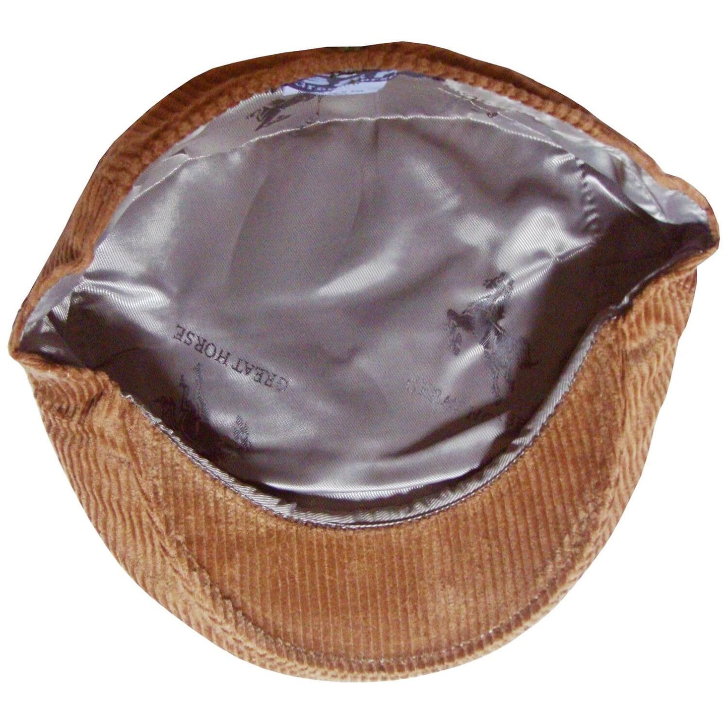 Flat Cap, Brown, Corduroy Hat, Lining View