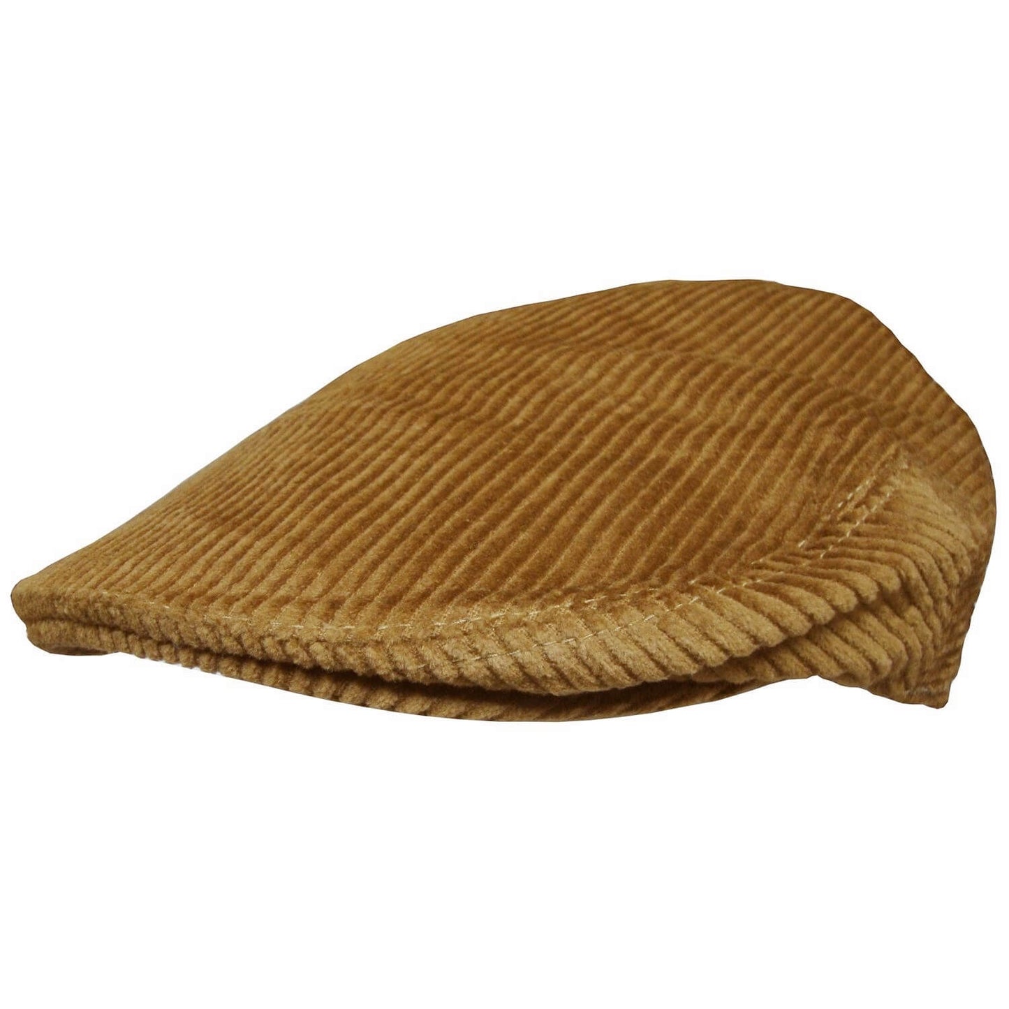 Flat Cap, Brown, Corduroy Hat, Side View