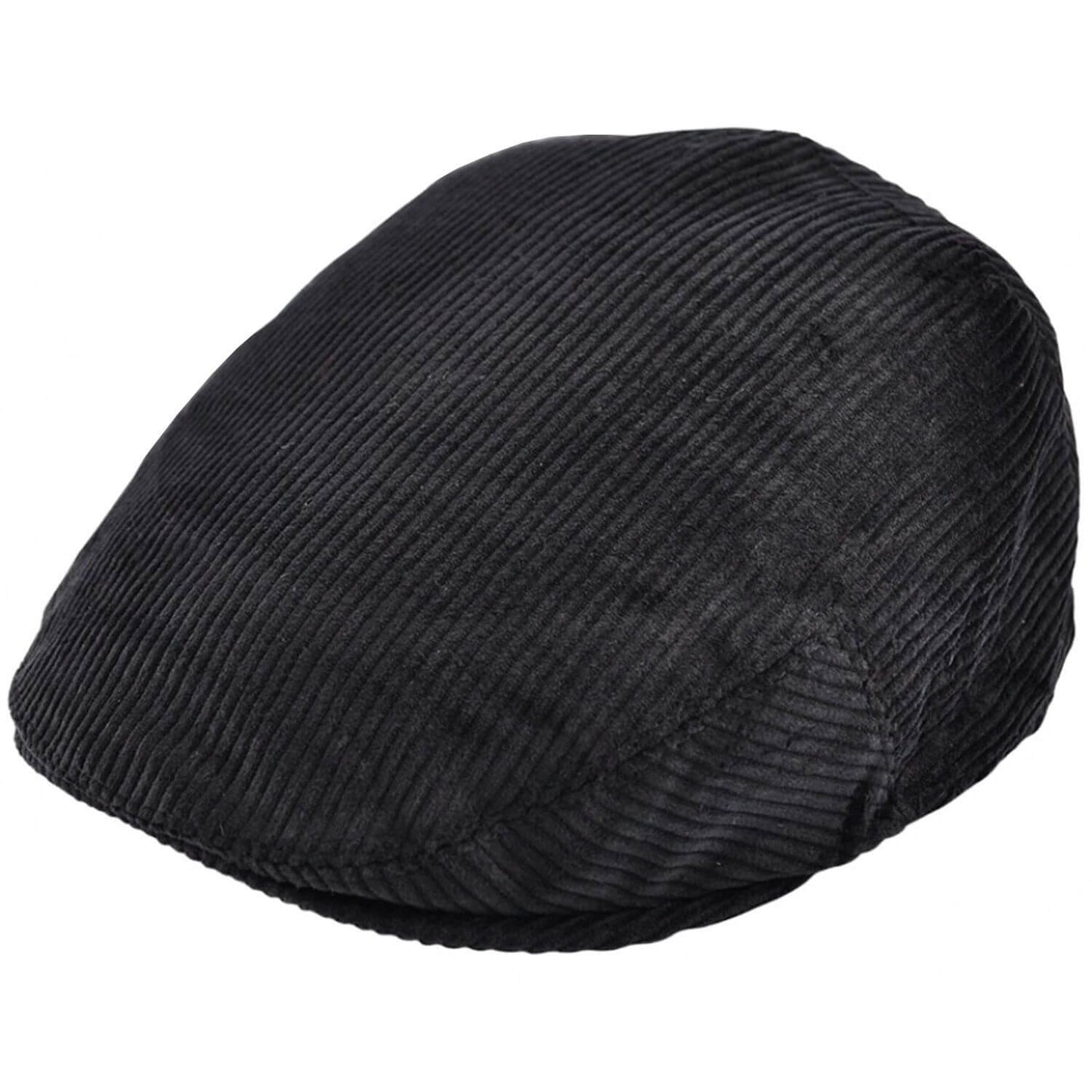 Flat Cap, Black, Corduroy Hat