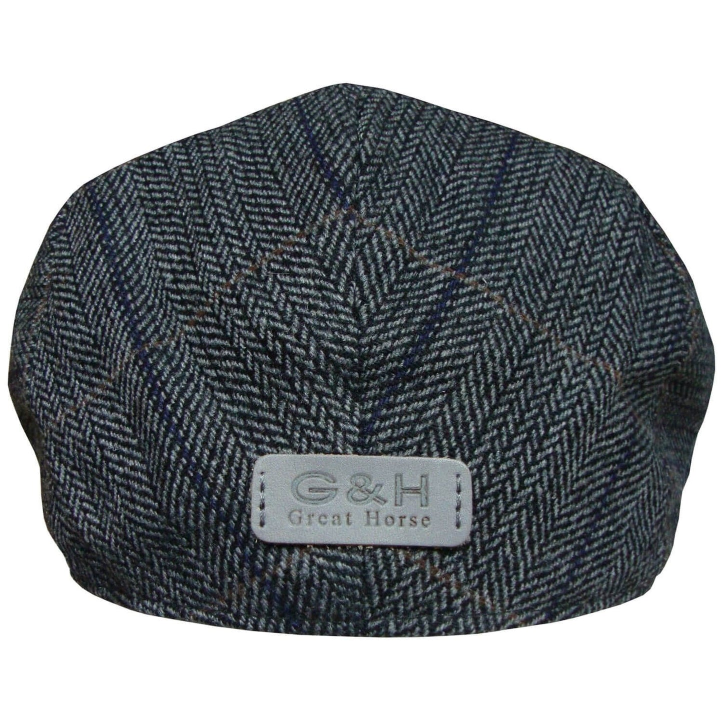 Flat Cap, Grey, Herringbone, Rear View
