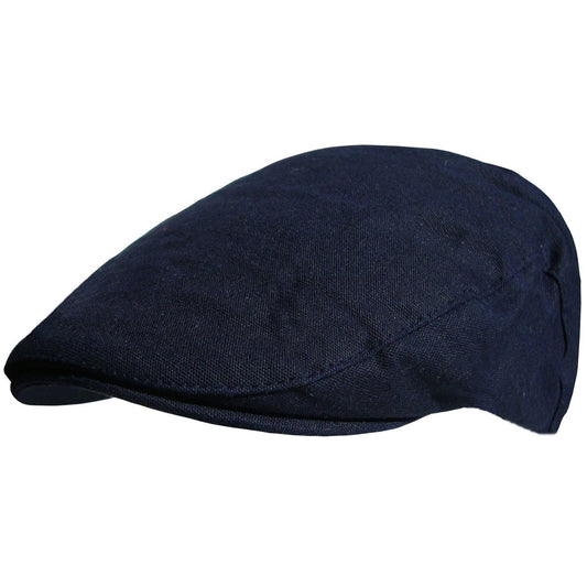 Flat Cap, Navy Blue, Waxed, Hat