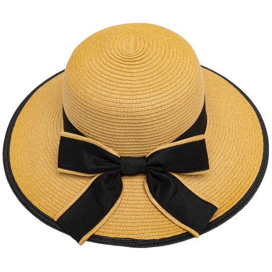 Sun Hat, Natural, Wide Brim, Straw, Rear View