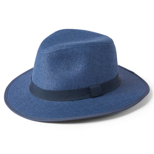 Safari Hat, Navy Blue, Straw, Panama, Fedora