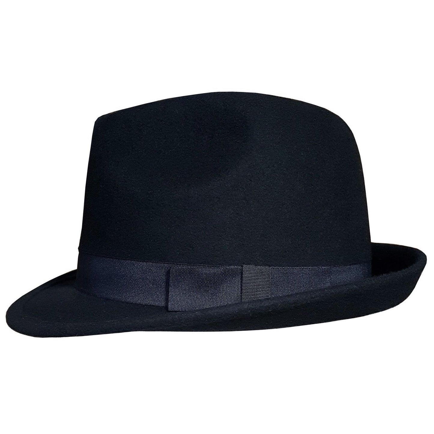 Trilby Hat, Navy Blue, Side View