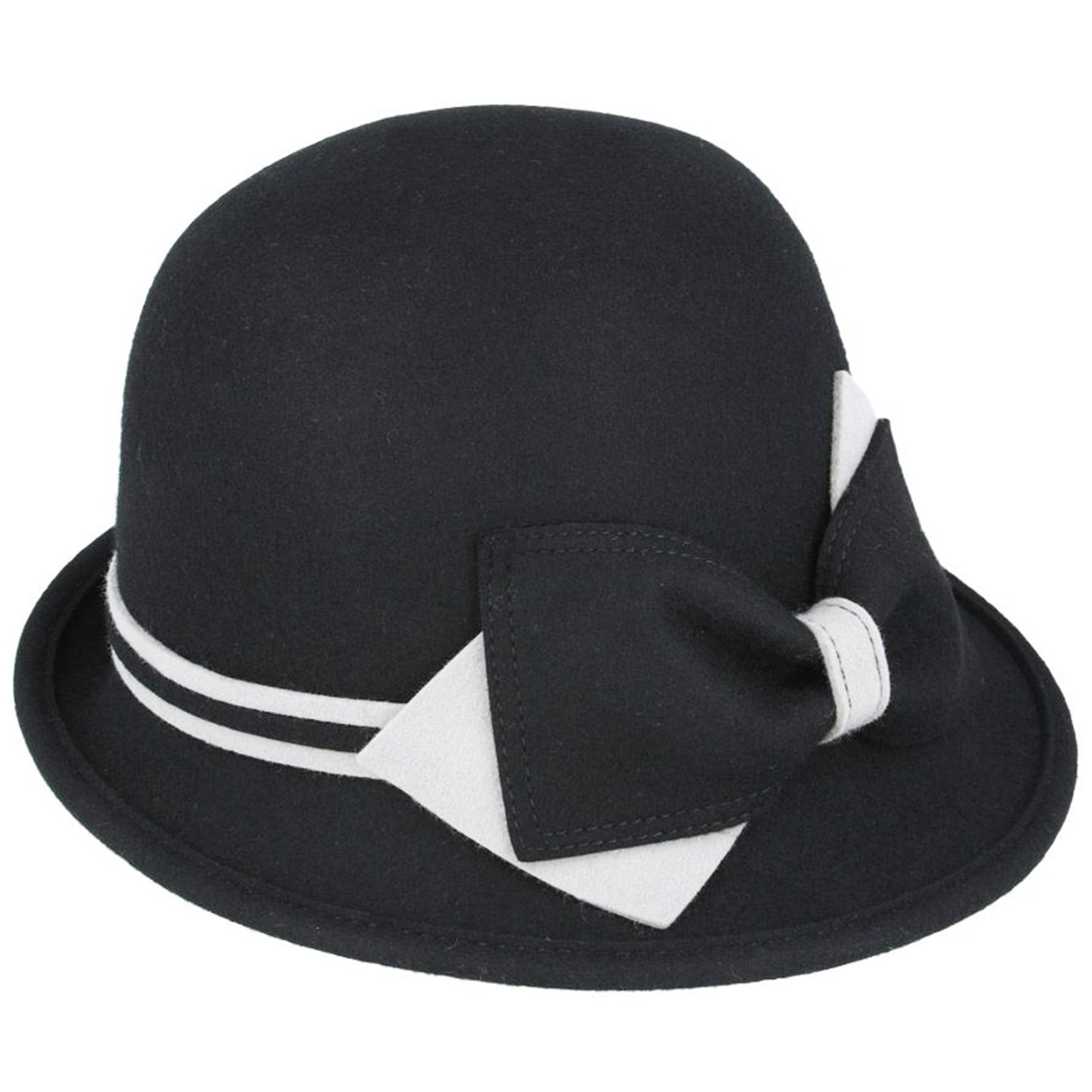 Cloche Hat, Black, 1920s Hats, Side View