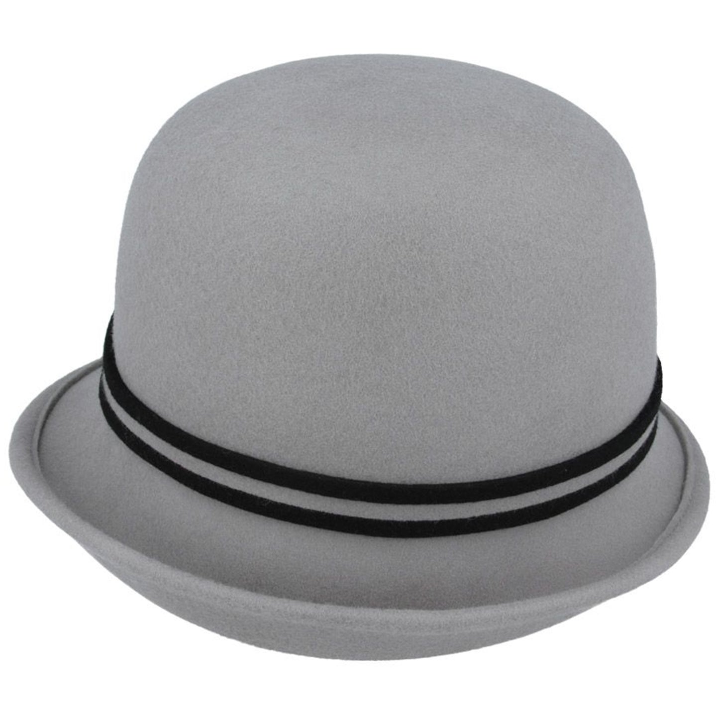 Cloche Hat, Grey, 1920s Hats, Rear View