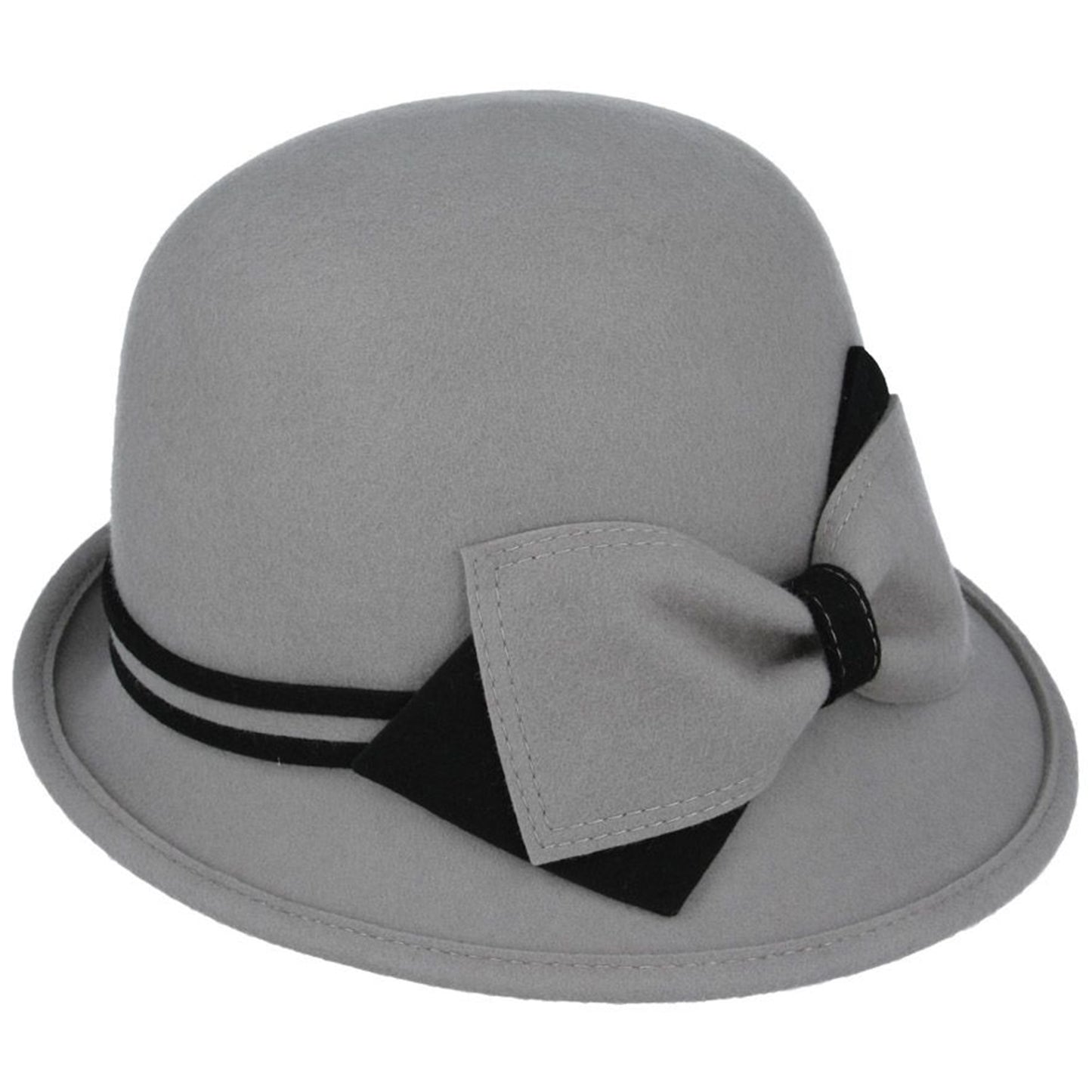 Cloche Hat, Grey, 1920s Hats, Side View
