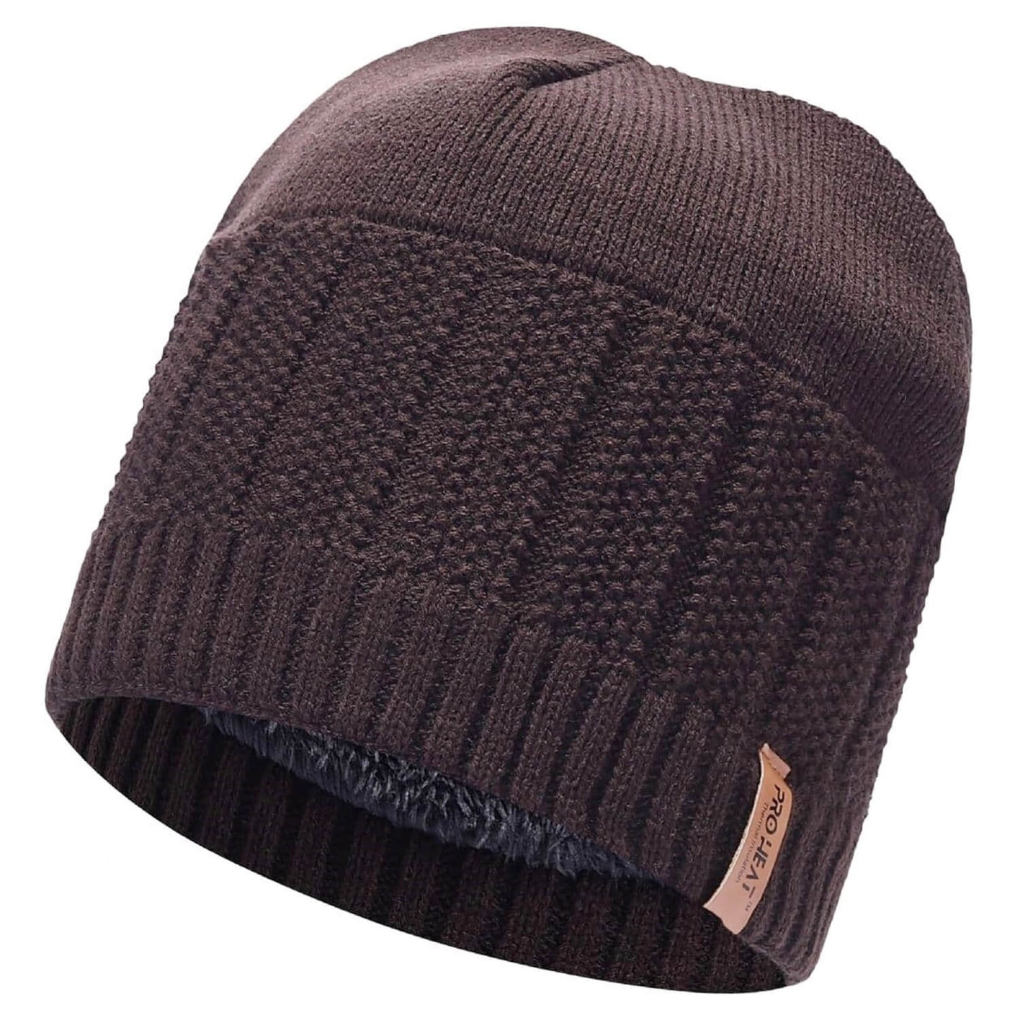 Beanie Hat, Brown, Fur Lined Beanie