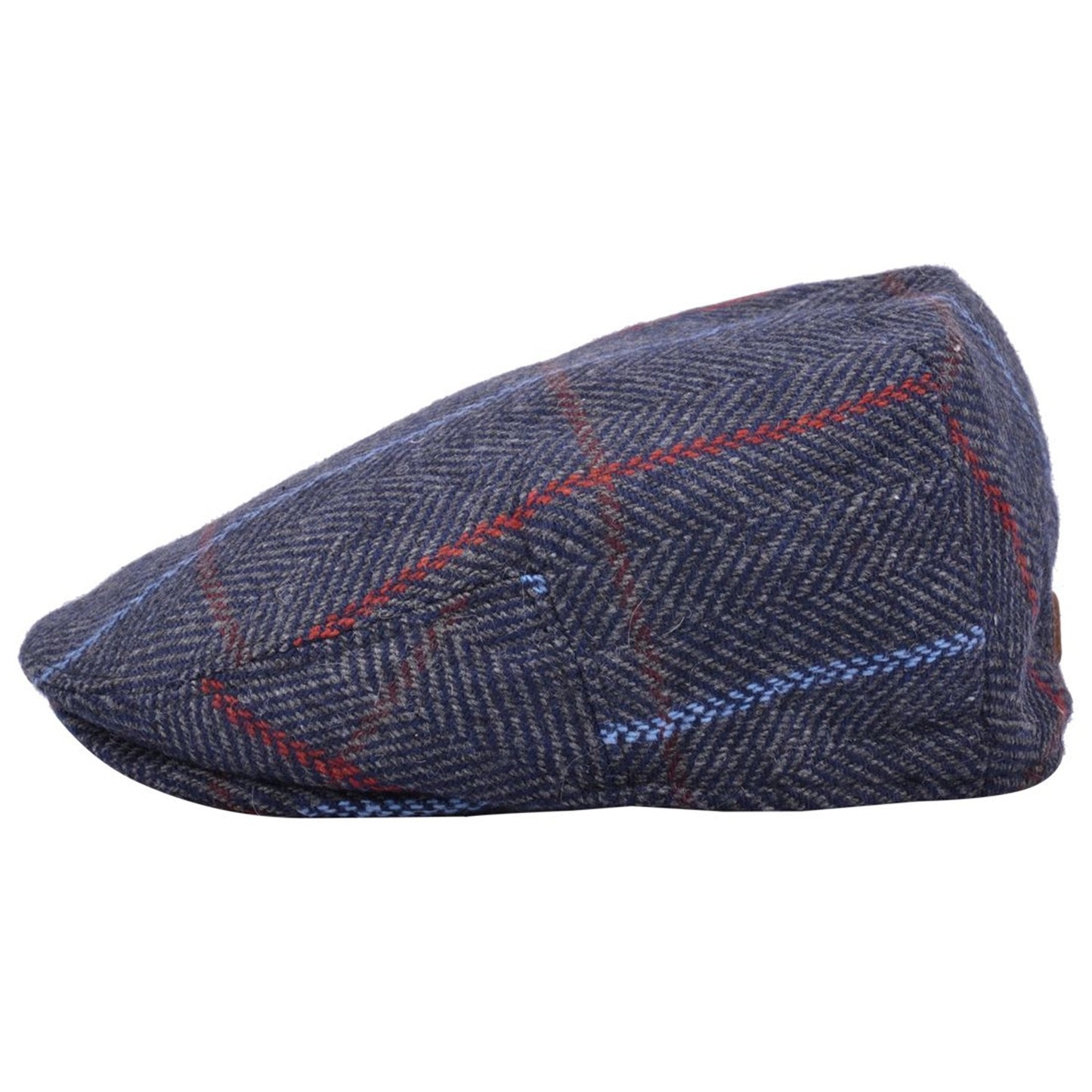 Flat Cap, Blue, Striped, Side View