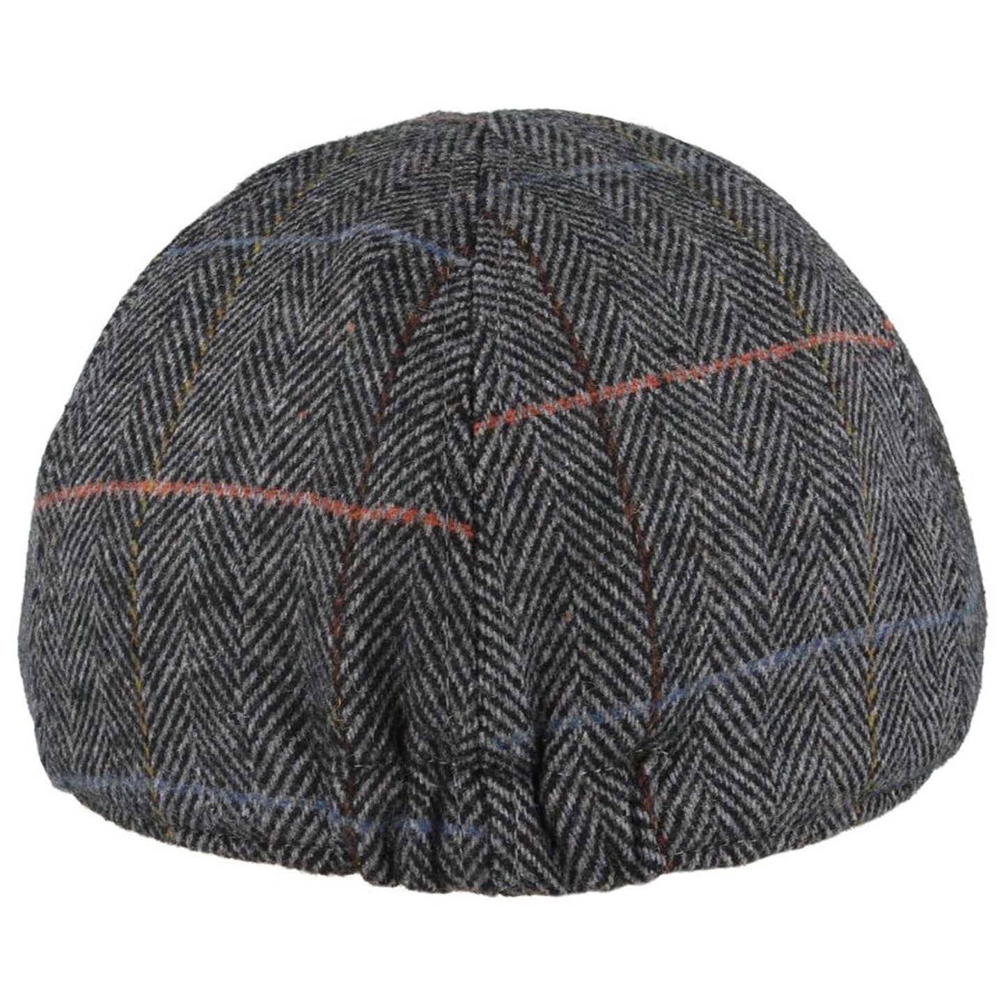 Flat Cap, Grey, Duck Bill, Check, Rear View