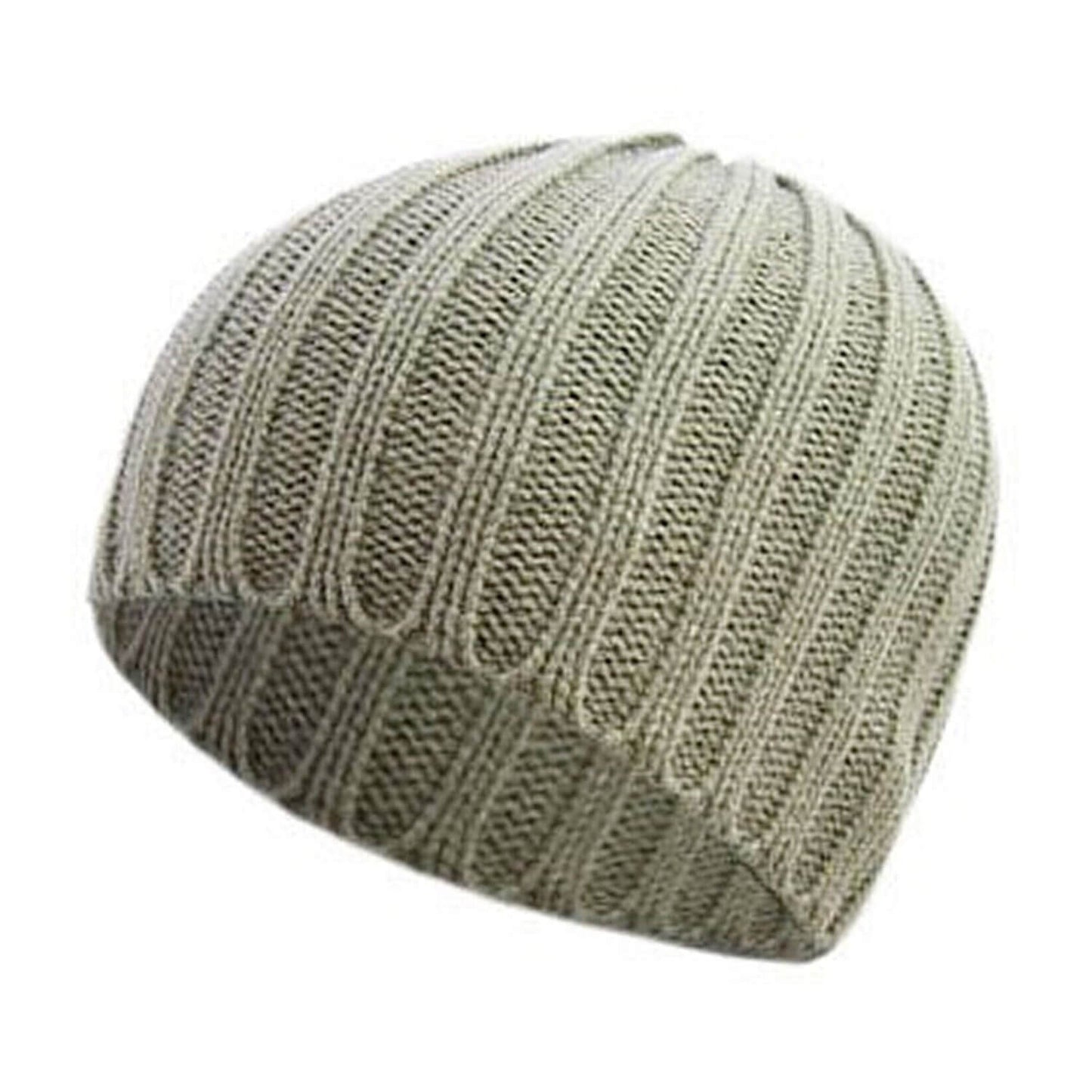 Beanie Hat, Stone, Beige, Rib Knit, Short