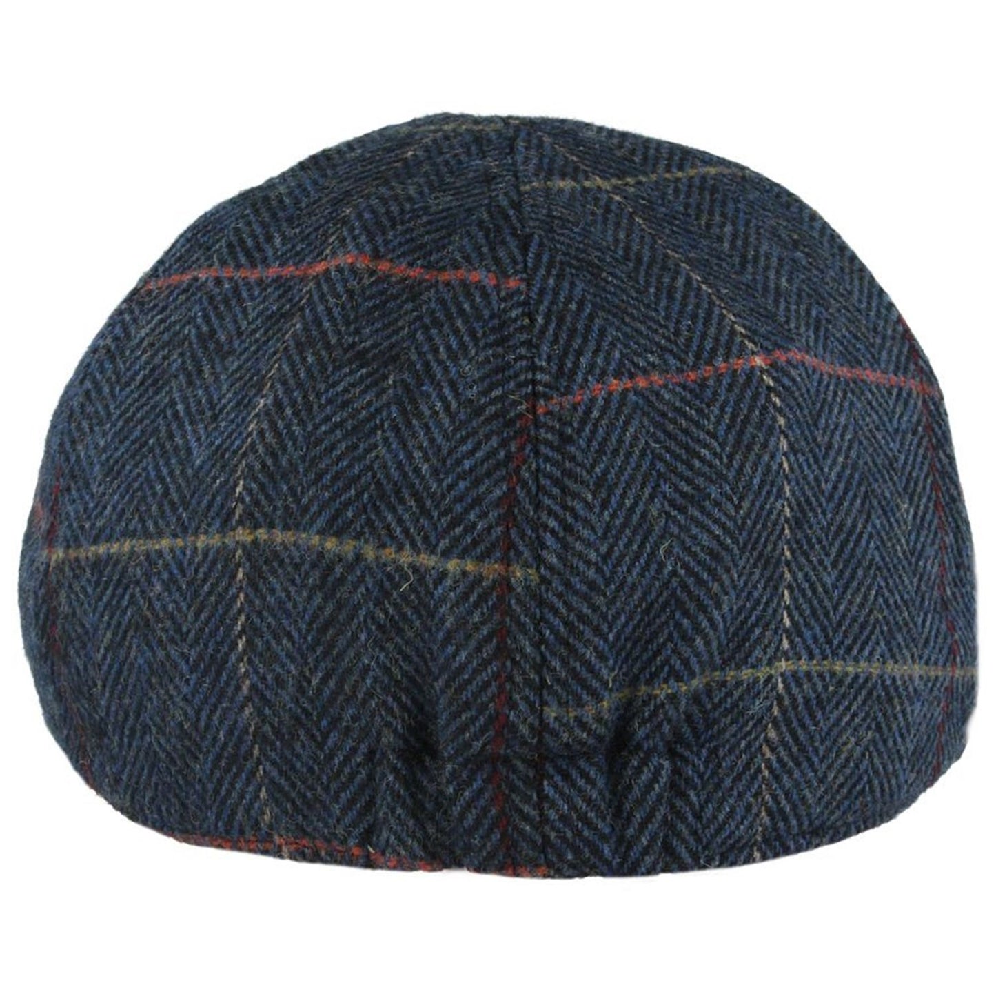 Flat Cap, Navy Blue, Duck Bill, Check, Rear View