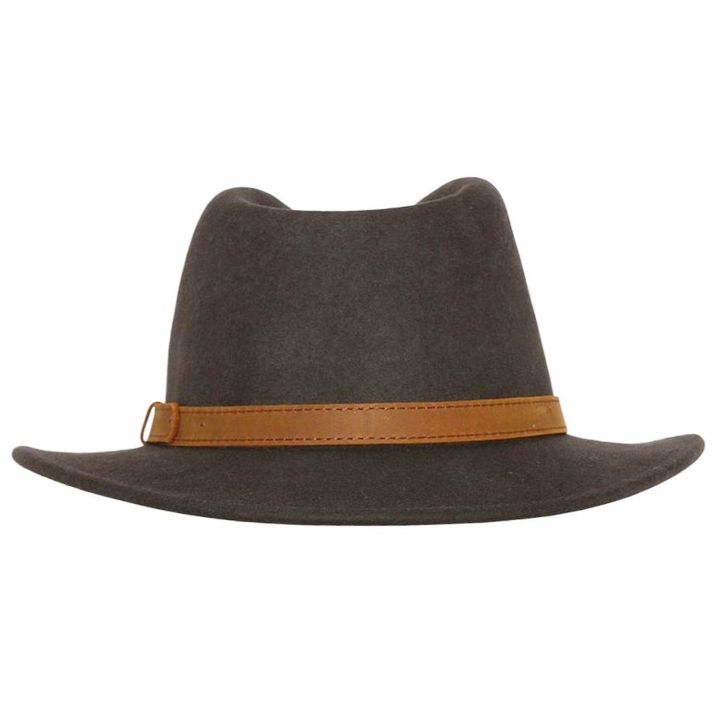 Fedora Hat, Brown, Wool, Rear View