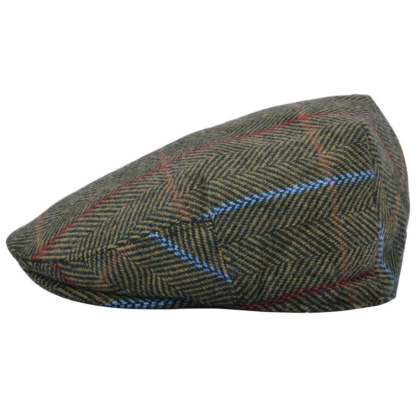 Flat Cap, Green, Striped, Side View