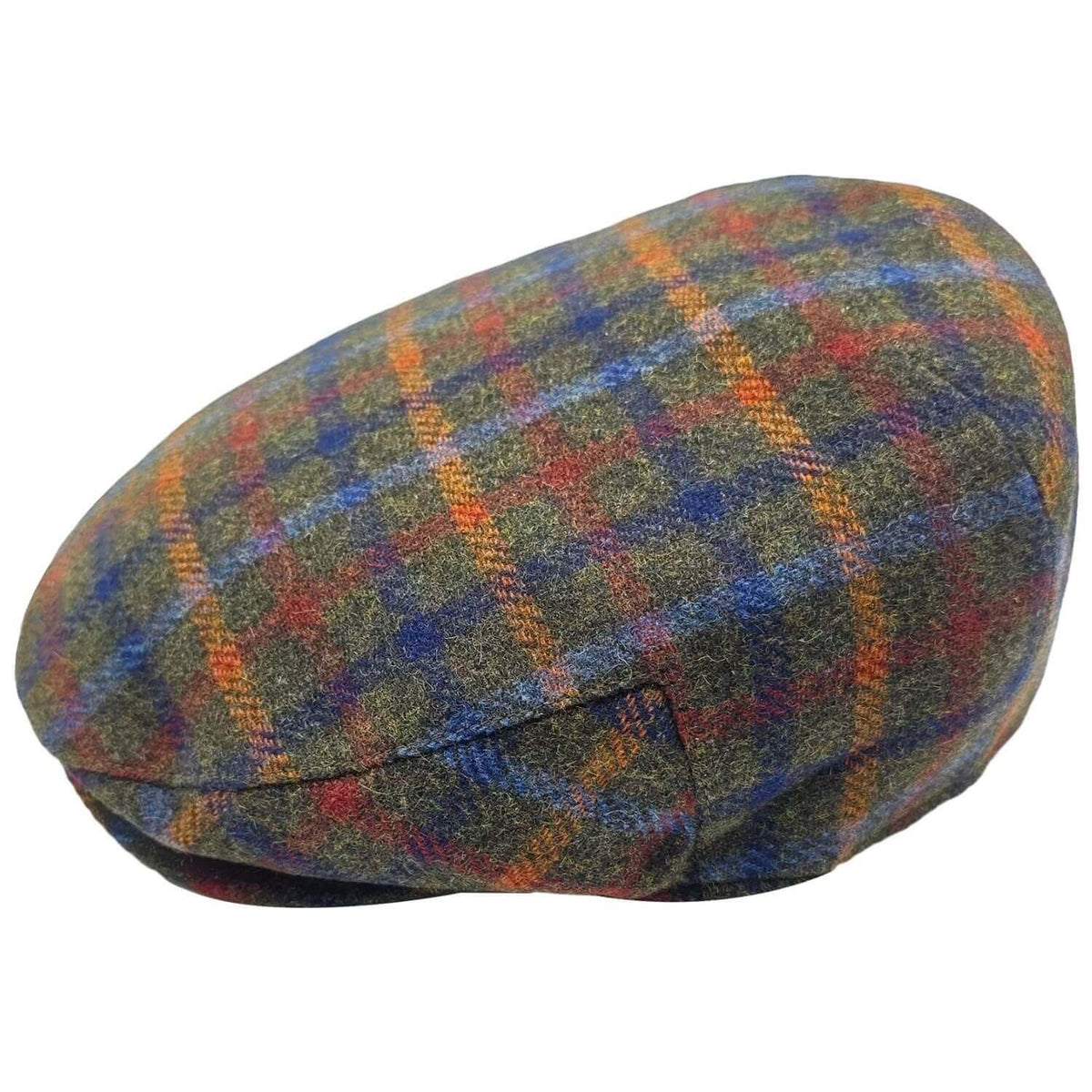 Plaid flat cap on a white background