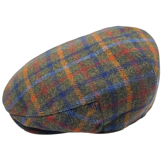 Plaid flat cap on a white background
