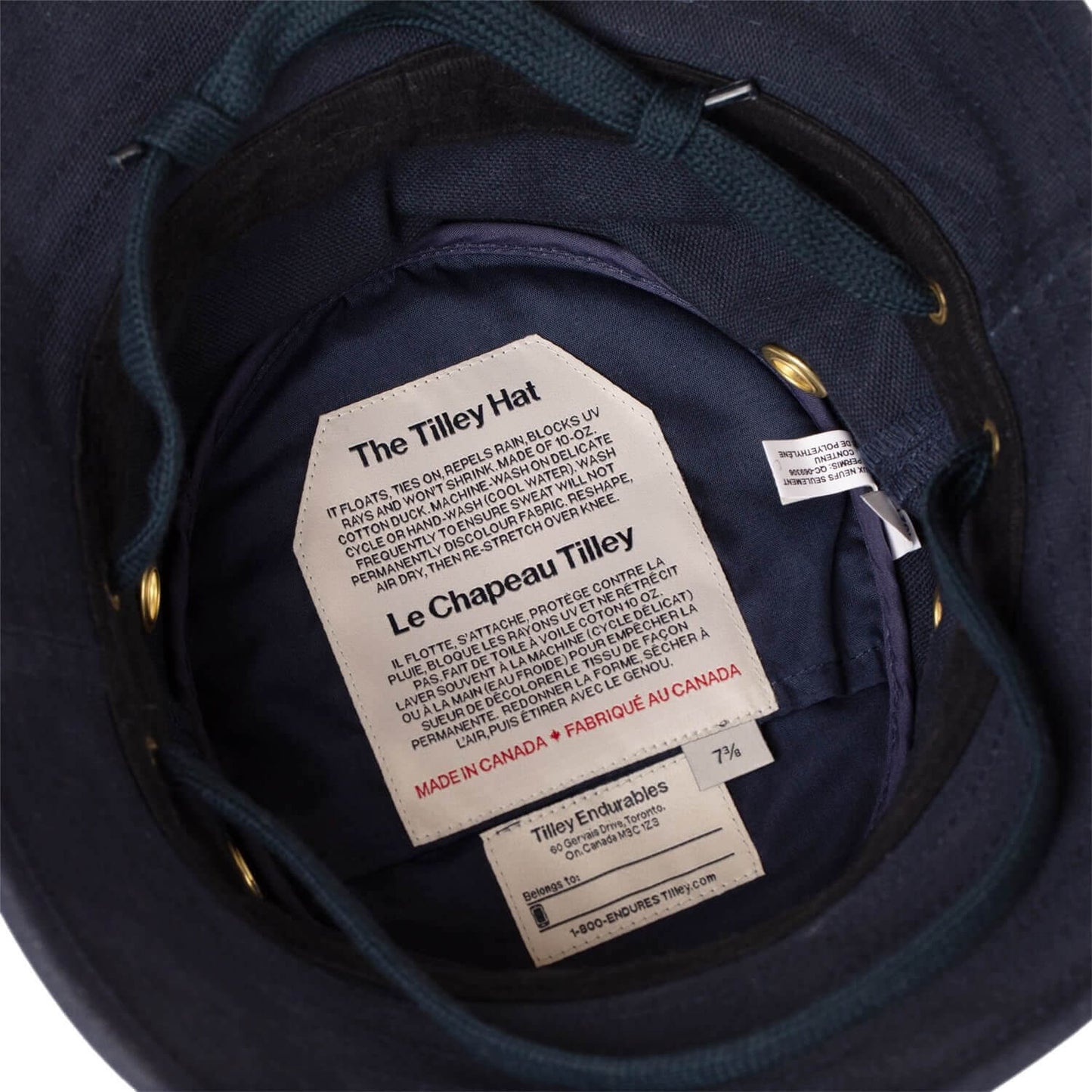Tilley T1 Bucket Hat, Navy Blue, Sun Hat, Lining View