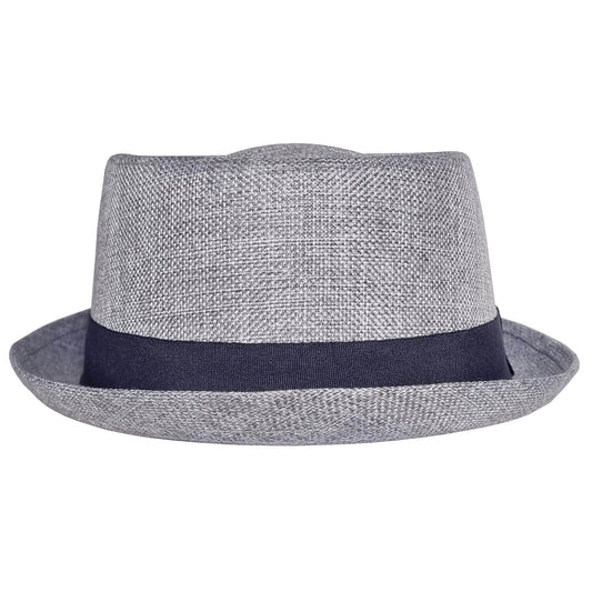 Pork Pie Hat, Grey, Front View