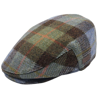 Tartan Check Flat Cap on white background