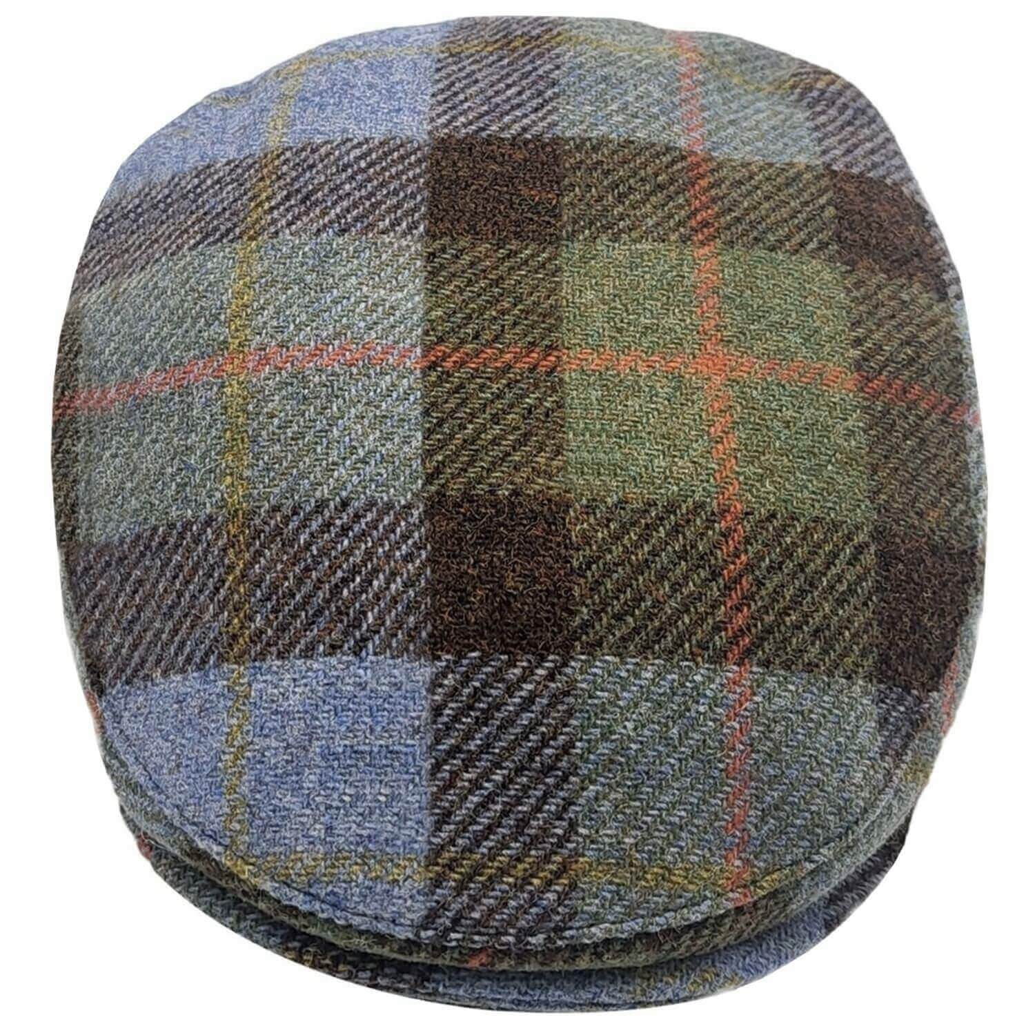 Tartan Check Flat Cap on white background, Top view