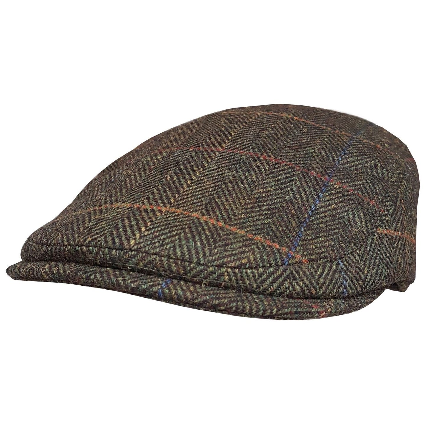 Flat Cap, Green, Tweed, Check