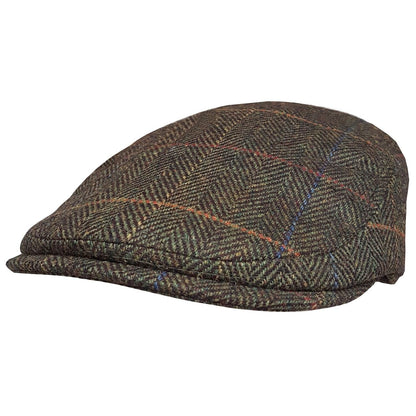 Flat Cap, Green, Tweed, Check