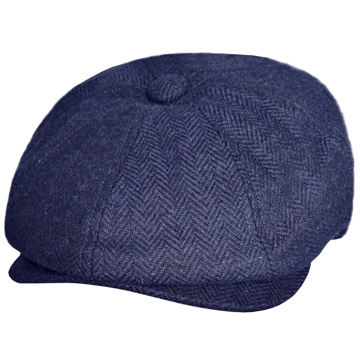 Newsboy Cap, Navy Blue, Herringbone