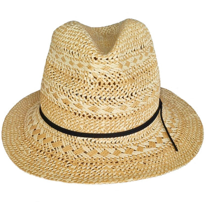 Fedora Hat, Natural, Straw Panama, Front View