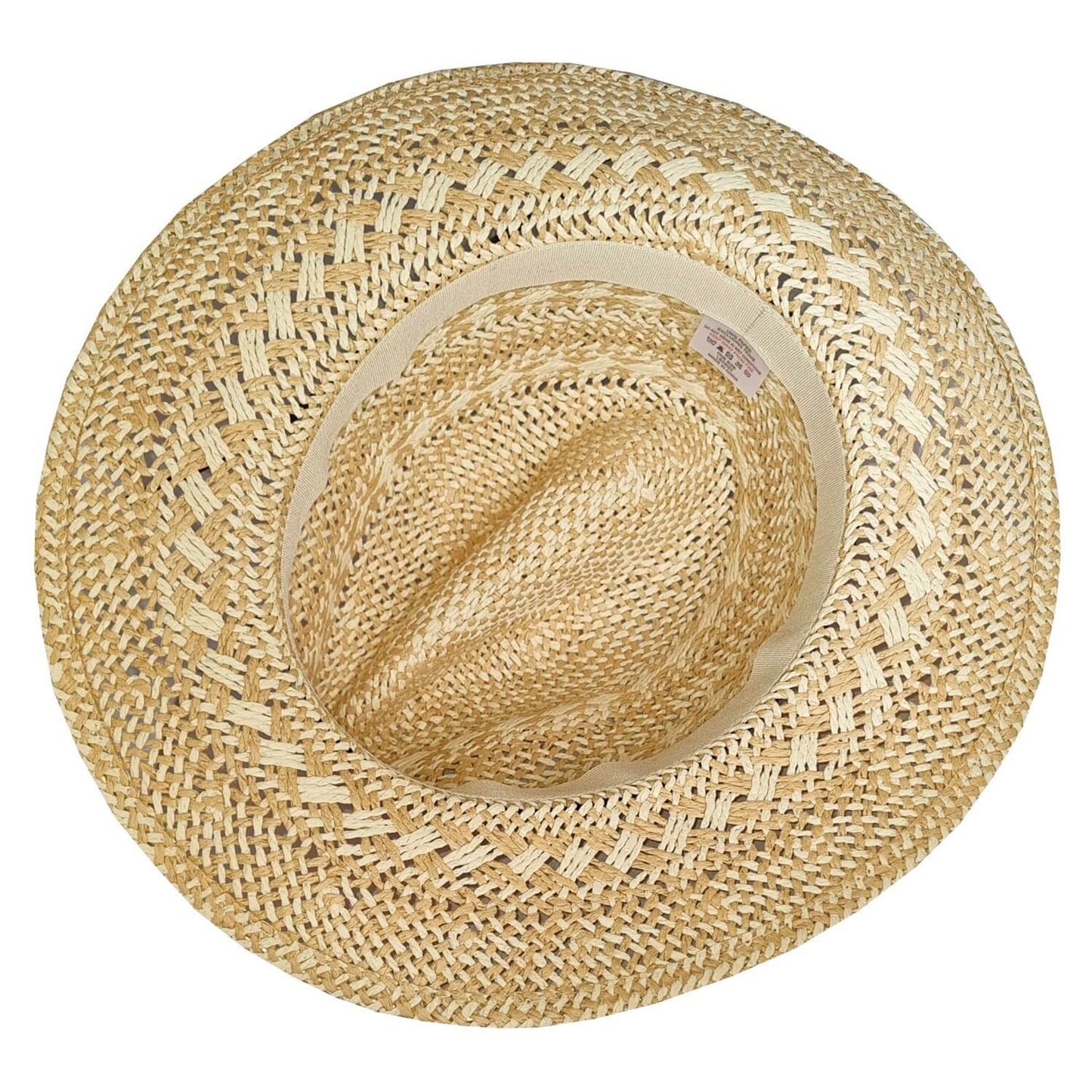 Fedora Hat, Natural, Straw Panama, Interior View