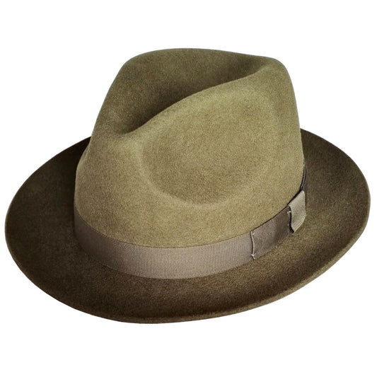 Trilby Hat, Green, Wool Fedora