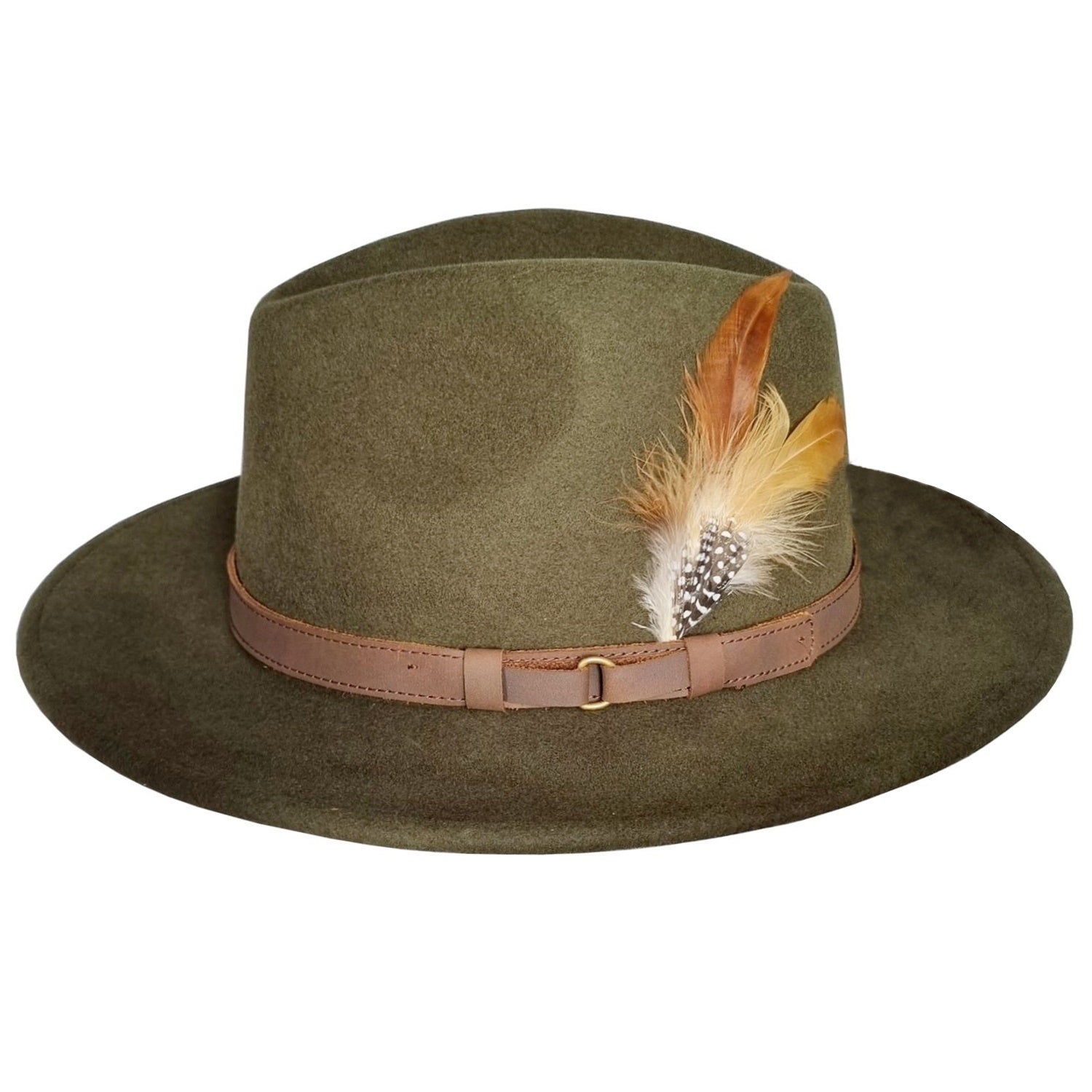 Fedora Hat, Green, Cowboy, Wool, Side View