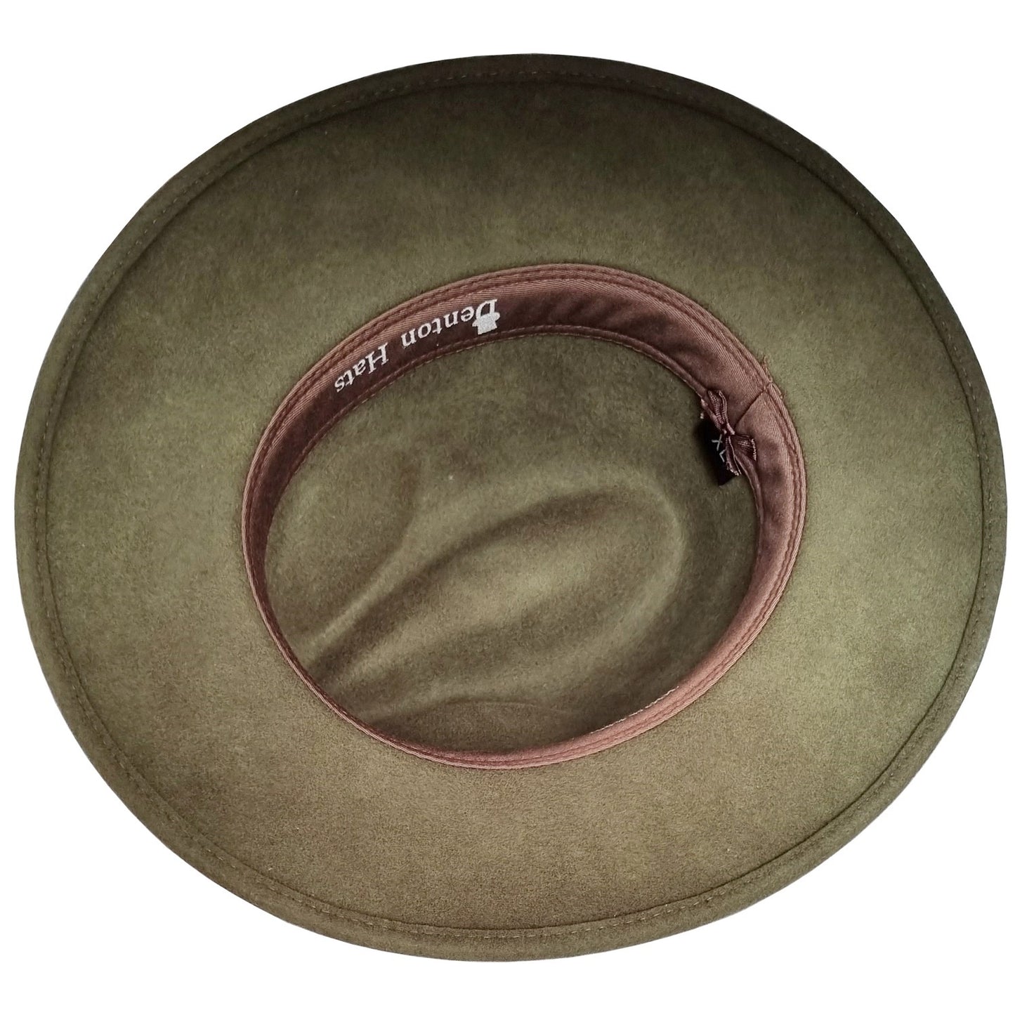 Fedora Hat, Green, Cowboy, Wool, Interior View