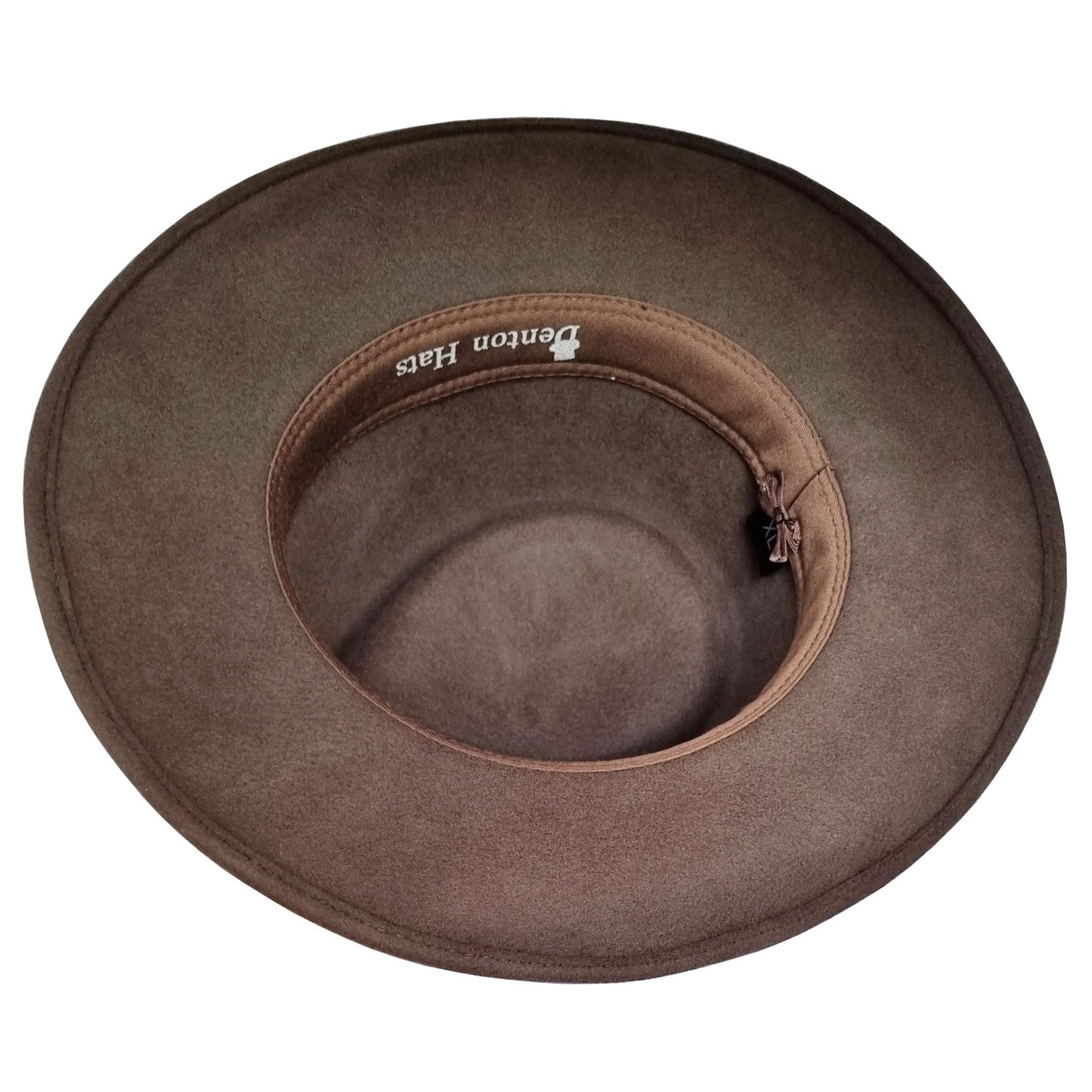 Fedora Hat, Brown, Felt, Interior View