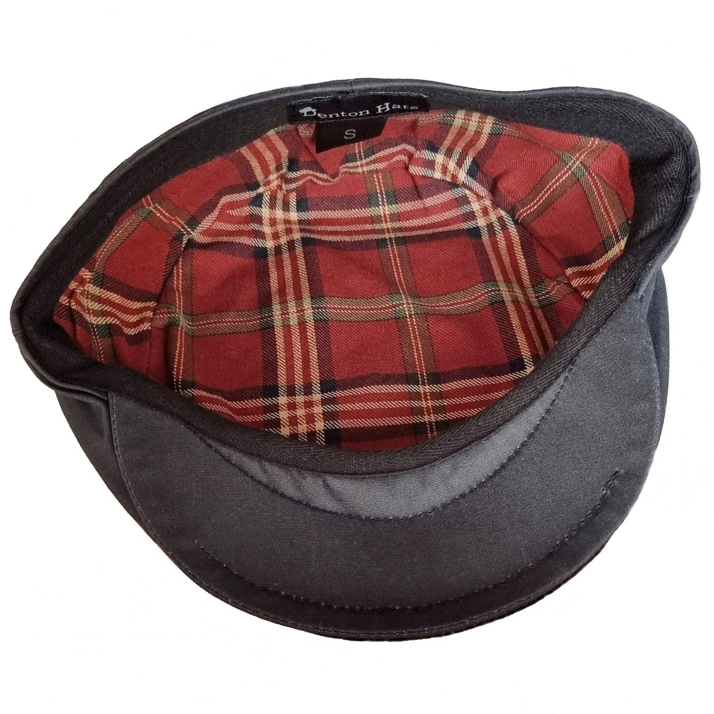 Flat Cap, Navy Blue, Waxed, Lining View