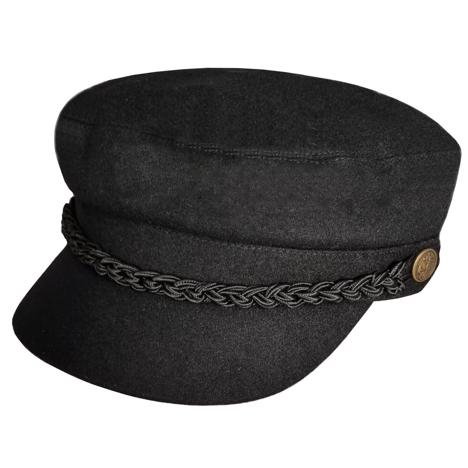 Fiddler Cap, Black, Wool