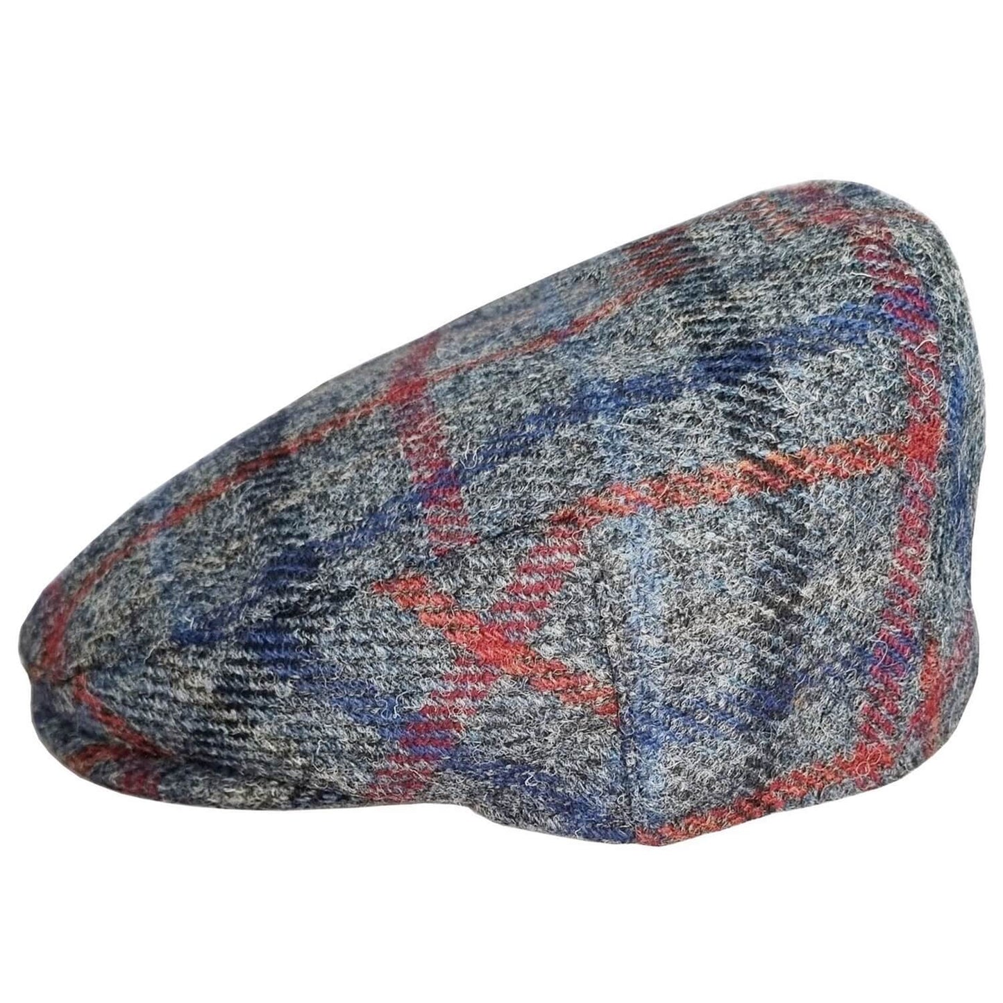 Harris Tweed Flat Cap, Grey, Side View