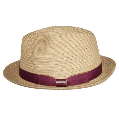 Straw Pork Pie Hat, Natural, Stetson, Side View