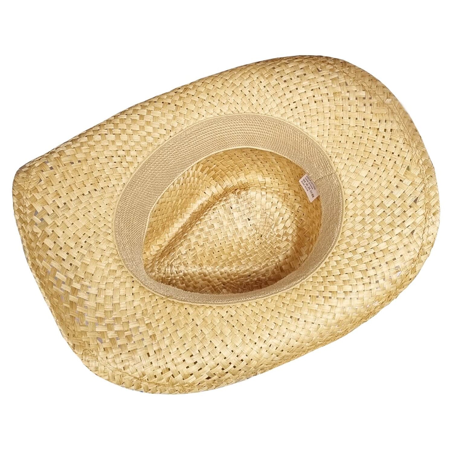 Cowboy Hat, Natural, Straw, Interior View