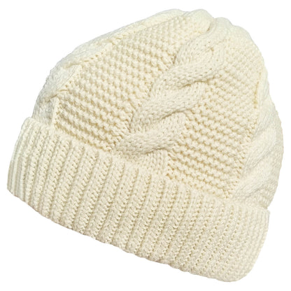 Beanie Hat, Cream, Cable Knit