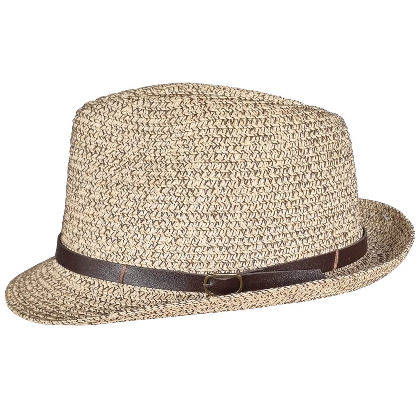 Trilby Hat, Beige, Straw, Lightweight, Side View