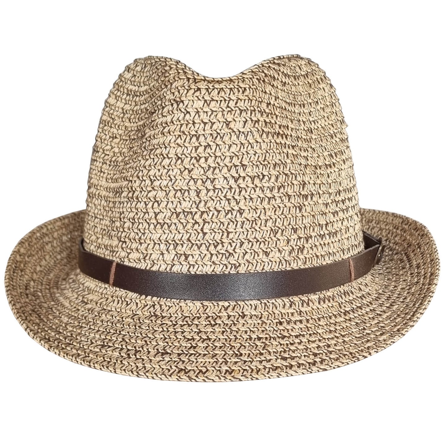 Trilby Hat, Beige, Straw, Lightweight, Front View